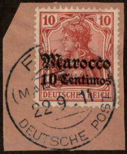 Germany 1911 FES  Morocco Germania Marokko Marocco Wmk USED 102499