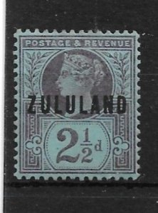 ZULULAND 1891 2½d SG 4 MINT HINGED Cat £45