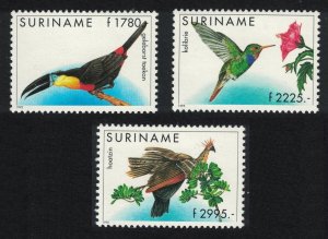 Suriname Toucan Sapphire Hoatzin Birds 3v 1995 MNH SG#1641-1643 MI#1524-1526