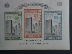 HATI-1960- 15TH ANNIVERSARY OF UNITED NATIONS-IMPERF-MNH S/S VERY FINE