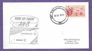 J715f DELTA, 1960 FIRST FLIGHT JET AIR MAIL,  CINCINNATI-MIAMI AM8