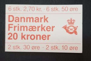 DENMARK  Complete Stamp Booklet Pane MINT MNH Unused T2778