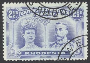 Rhodesia Sc# 104 Used 1910 2½p Queen Mary & King George V