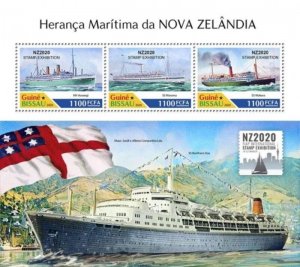 Guinea-Bissau - 2020 NZ Maritime Heritage - 3 Stamp Sheet - GB200213a