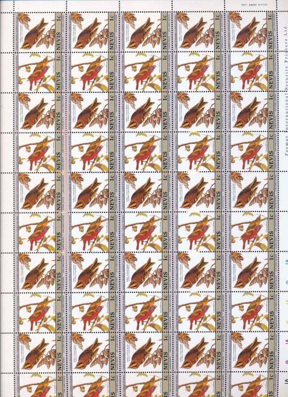 NEVIS Birds Wildlife Perf Sheets MNH x 8 (400 Stamps) You 981