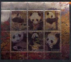 Chakasia 2000 Giant Pandas perf sheetlet containing set o...