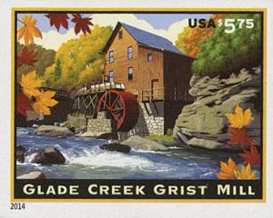 2014 $5.75 Glade Creek Grist Mill, West Virginia, Imperforate Scott 4927a Mint