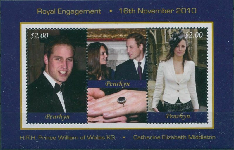 Cook Islands Penrhyn 2011 SG567 Royal Engagement MS MNH