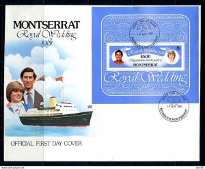 Montserrat 3 First Day Covers Royal Wedding  Sheet+stamps Special cancel 14544