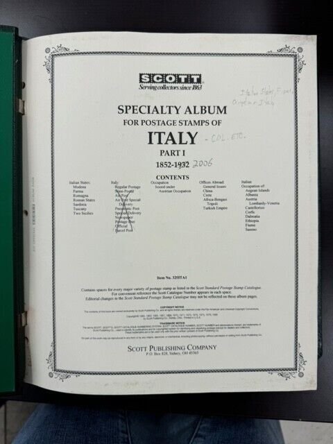 ITALY, STATES AND OCCUPATIONS SCOTT SPECIALTY ALBUM