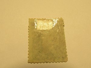 US Stamps - Scott # 96 - Used - 9x13mm Grill,Certif. Perforations-Cut in at Left