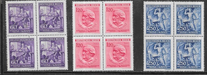 Czechoslovakia - Bohemia & Moravia #88-87 blks set complete   (MNH) CV $3.00