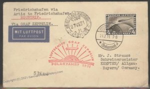 Germany 1931 4RM Zeppelin Polarfahrt Icebreaker Malyguin Russia Si119F Co 103441