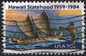 SC#2080 20¢ Hawaii Statehood Single (1984) Used