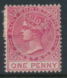 St Christopher SG 13 One Penny Carmine-Rose MH