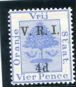 Orange Free State 1900 QV 4d on 4d ultramarine MLH. SG 107. Sc 49.