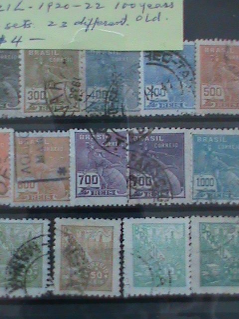 ​BRAZIL STAMPS:1920-22-100 YEARS OLD 22 DIFFERENT OLDIE BRAZIL USED STAMPS