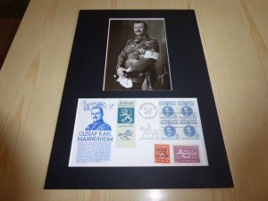 Mannerheim USA FDC Cover and mounted photograph mount size A4