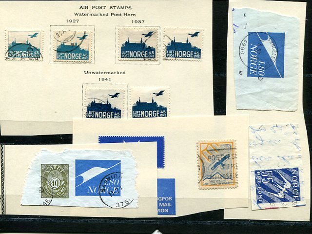 Norway  Intersting  air mail lot used  - Lakshore Philatelics