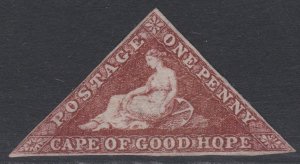 003431/ Cape of Good Hope 1864 Sg18b 1d Deep Red Brown Unused Cv £650