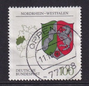 Germany  #1708  used  1993  Coats of Arms North Rhine Westphalia 100pf