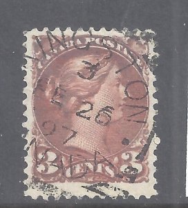 Canada #37 VF USED SOCKED-ON-NOSE TOWN CANCEL KINGSTON ONT. 1897 BS25165