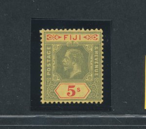 1912-23 Fiji - Stanley Gibbons #136 - 5 shillings green and red yellow - MNH**