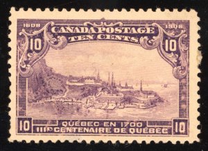 Canada Scott 101 Mint NG 10c Yellow Brown 1908 Quebec Tercent Lot T684 bhmstamps