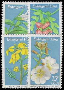  PCBstamps   US #1783-1786 Sgls 60c(4x15c)Endangered Flowers, MNH