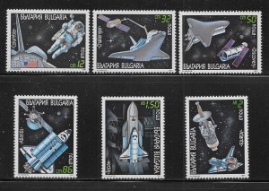 Bulgaria 3622-3628 10th Space Shuttle Missions set and s.s. c.v. $5.50