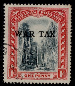 BAHAMAS GV SG93, 1d black & red WAR TAX, FINE USED. Cat £13.