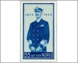 Norway NK 412 King Haakon VII 80th Birthday 55 Øre Blue