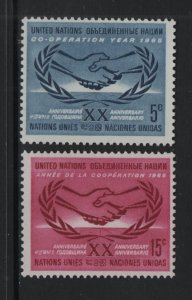 United Nations New York #143-144  MNH  1965  ICY