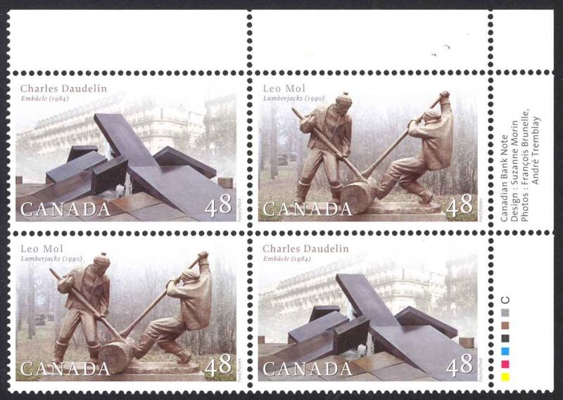 Canada Sc# 1955a MNH PB UR 2002 48¢ Sculptors