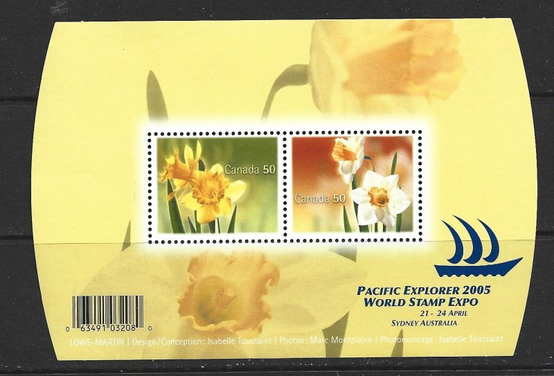 CANADA - 2005 DAFFODILS SOUVENIR SHEET - SCOTT 2091 - MNH 