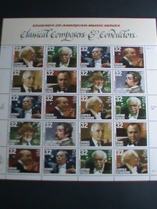 ​UNITED STATES-1997 SC#3158-65- CLASSICAL COMPOSERS & CONDUCTORS-MNH SHEET- VF