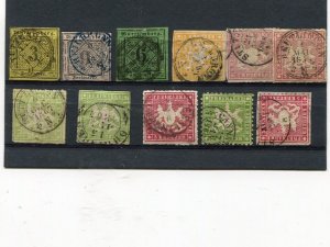 Wuerttemberg Nice Lot  Used F-VF  - Lakeshore Philatelics