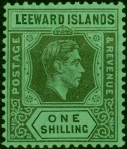 Leeward Islands 1938 1s Black-Emerald SG110 V.F MNH (3)