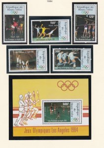 Burkina Faso # C286-290, C291, Los Angeles Olympics, Mint NH, 1/2 Cat.