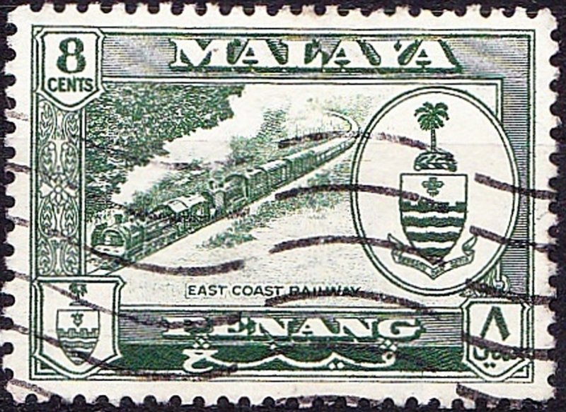 MALAYA PENANG 1960 8c Myrtle Green SG59 Fine Used