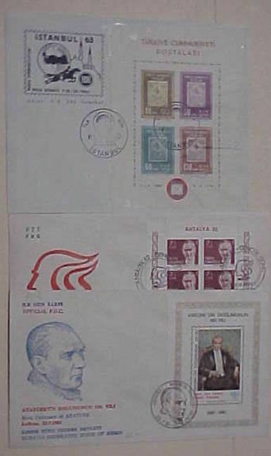 TURKEY   FDC 3  DIFF. SHEETLETS 1963,1982,1983 CACHET UNADDRESSED