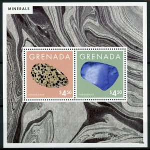 Grenada Stamps 2013 MNH Minerals Turquenite Hornblende Nature 2v S/S II