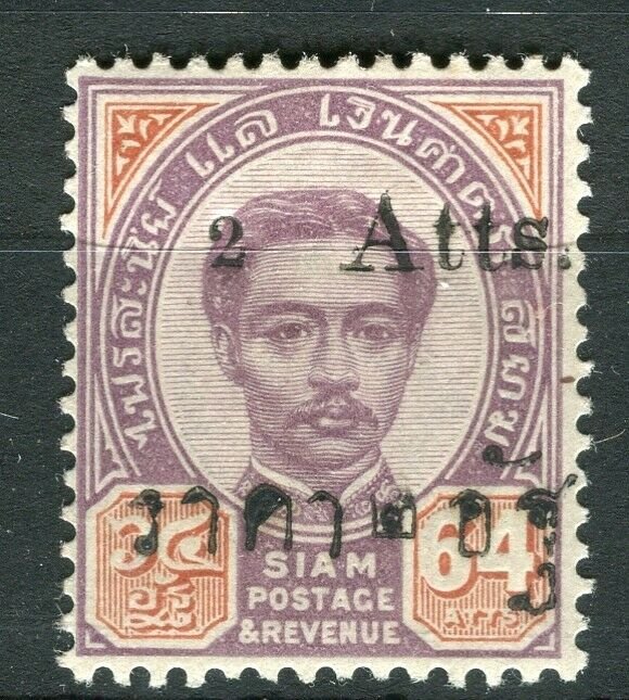 THAILAND; 1894 Large Roman 'Atts' surcharge mint hinged 2/64a. Optd. variety