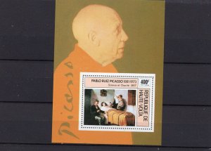 UPPER VOLTA 1975 PAINTINGS BY PABLO PICASSO S/S MNH