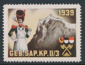WWII Swiss Soldier Soldatenmarken Poster Stamp Mint Not Hinged (**)