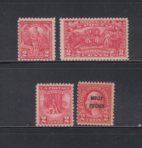 US, 643, 644, 645, 646, MINT NH, VF, 1927-28