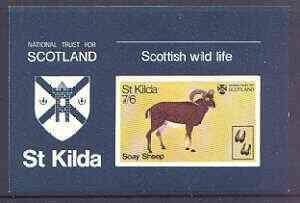 St Kilda 1970 Wildlife 7s6d imperf m/sheet (Soay Sheep) u...
