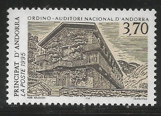 FRENCH ANDORRA 452, MNH STAMP, ORDINO NATIONAL AUDITORIUM