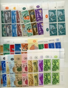 ISRAEL PLATE BLOCKS YEARS 1955/57 INCLUSIVE WITH SC#C9/17 NO #92 OR #93 MINT NH