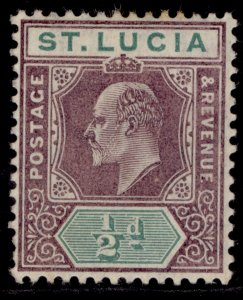 ST. LUCIA EDVII SG64, ½d dull purple & green, M MINT. Cat £13.